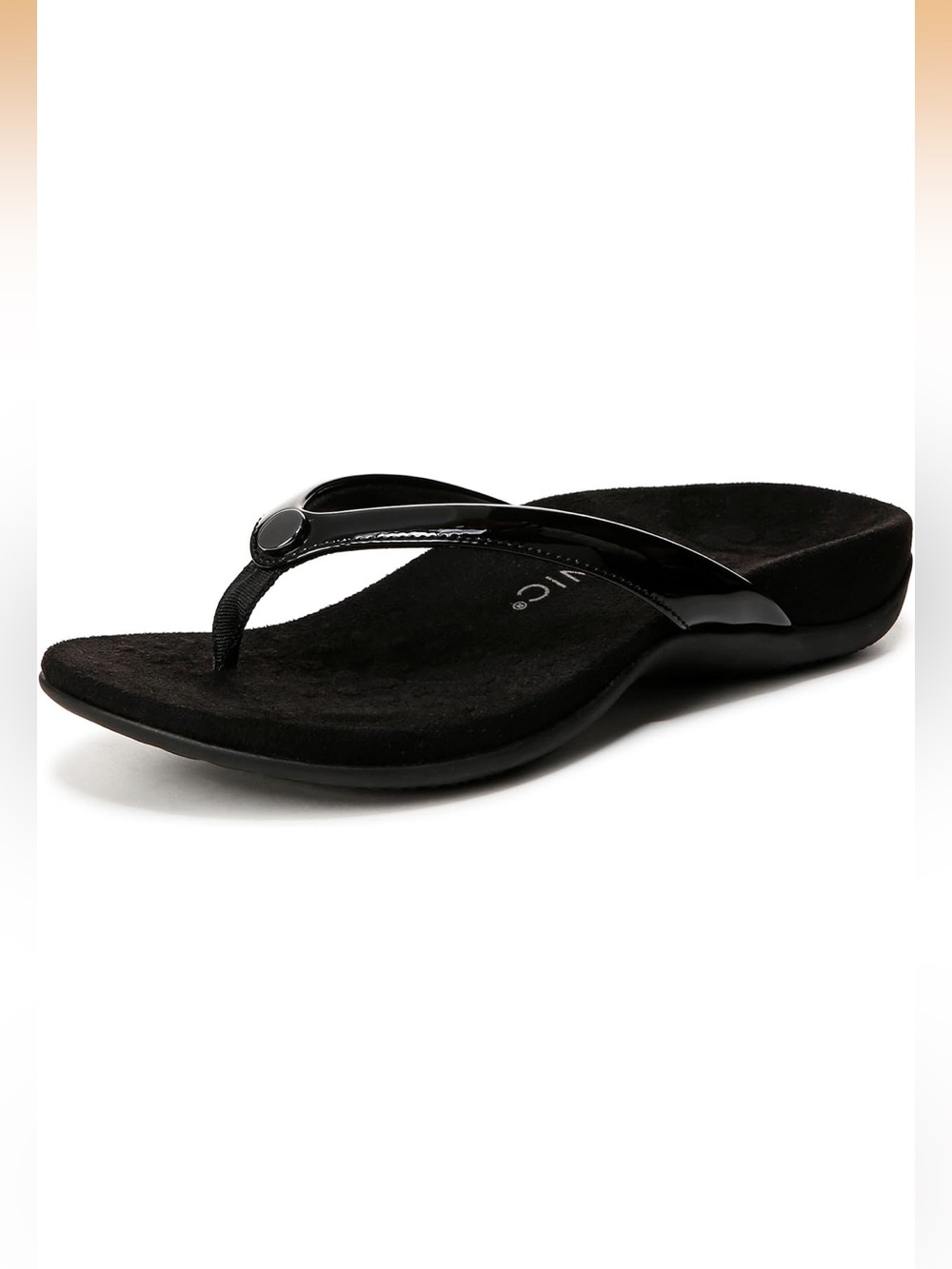 Vionic Davina Black Women's Comfort Flip Flop Sandals size 7